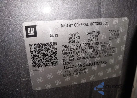 2018 Buick Lacrosse Essence из США, поврежденный, VIN 1G4ZP5SS4JU137785